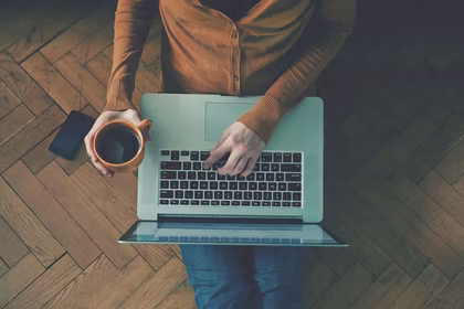 A Man working from home