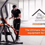 A young man using MyHomePlus HomeGym at his home.