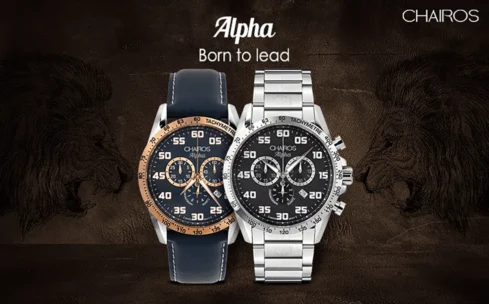 Chairos-Alpha-watch-by-QNET-India-with-lions-roaring-at-each-other-in-the-background