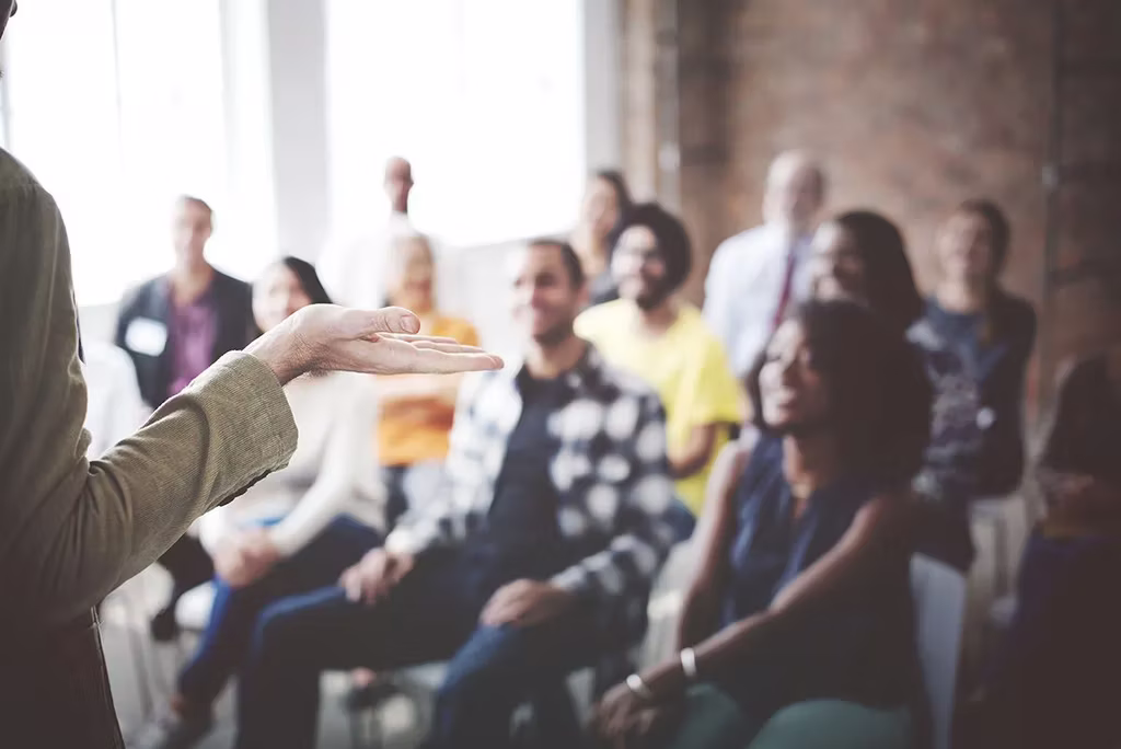 Friendship Day 2019: People gathered and laughing at a show