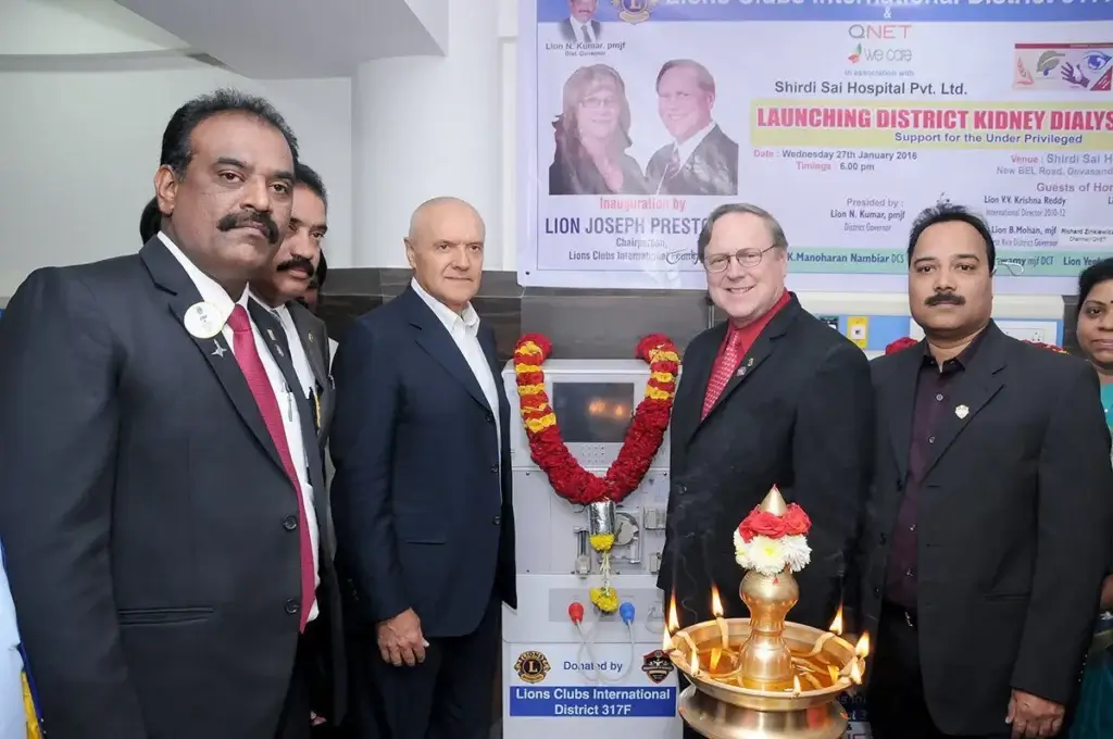 qnet india and lions club donate kidney dialysis machine